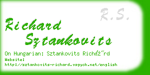 richard sztankovits business card